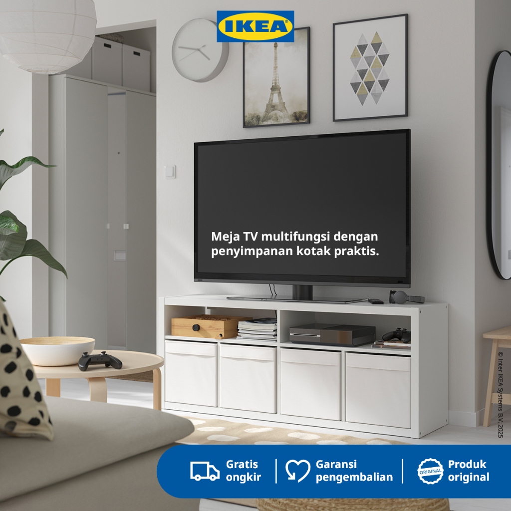 IKEA KALLAX Meja TV Minimalis Putih 147x60 cm
