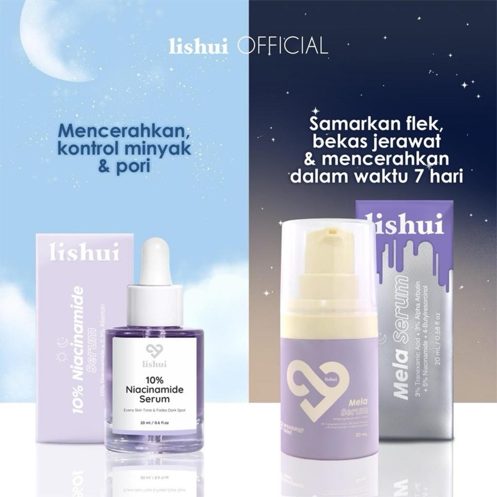 Lishui 10% NIACINAMIDE SERUM | Serum Pencerah Penghilang Flek Hitam Mencerahkan | Extra PROMO Bundli
