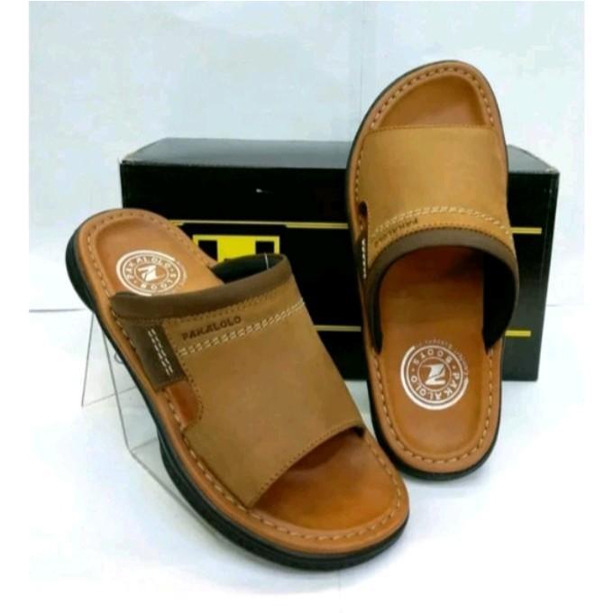 PAKALOLO Sandal Kulit Full Grain Thermocell Tan Cokelat Hitam Ukuran 39-43