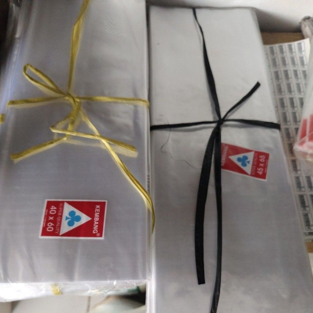 plastik lebar bening uk 40 x 60, uk 45 x 65