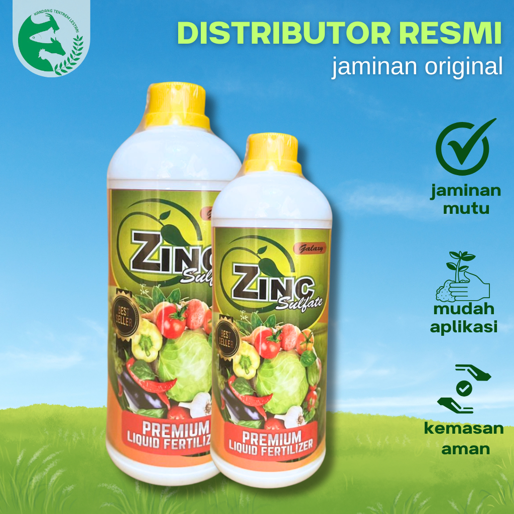 Pupuk ZINC Premium Zink Sulfate 1 liter Galaxy Atasi Asam Asaman Padi ZNSO4 Penyubur Jagung Sayur