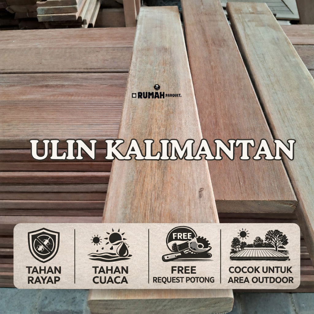 Kayu Ulin Kalimantan Asli/Decking ulin kalimantan/lantai kayu outdoor