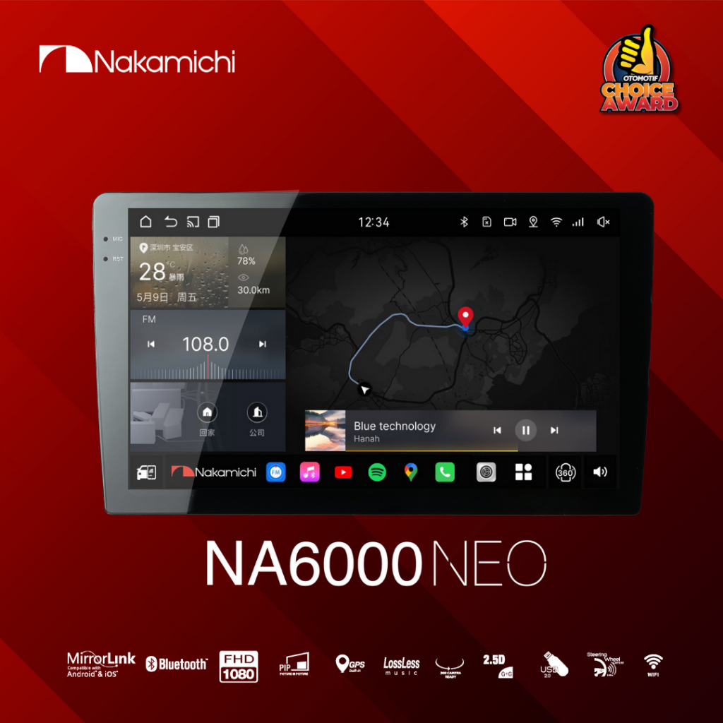 Nakamichi Headunit Android Support DVR Android 360 NA-600 NEO