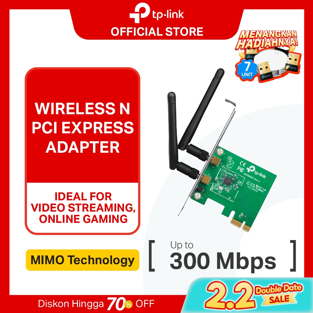 TP-LINK TL-WN881ND | 300Mbps WIFI Adapter N Card | PCI Express Adapter | WPS | Desktop PC Laptop