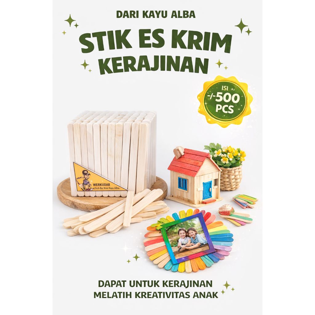 Stik Es Cream Tebal Stik Es Krim Kayu Tebal Halus Isi 600 Stik Es Krim Gratis Ongkir Bisa COD