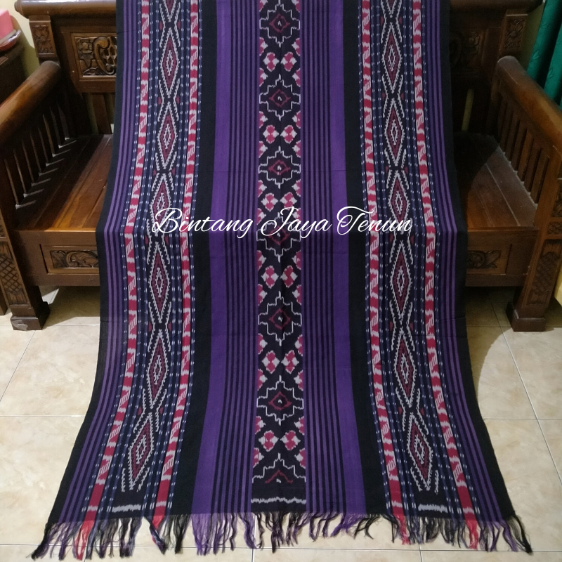 Kain Tenun Blanket Tenun Troso Jepara Ukuran 230x115cm Warna Ungu