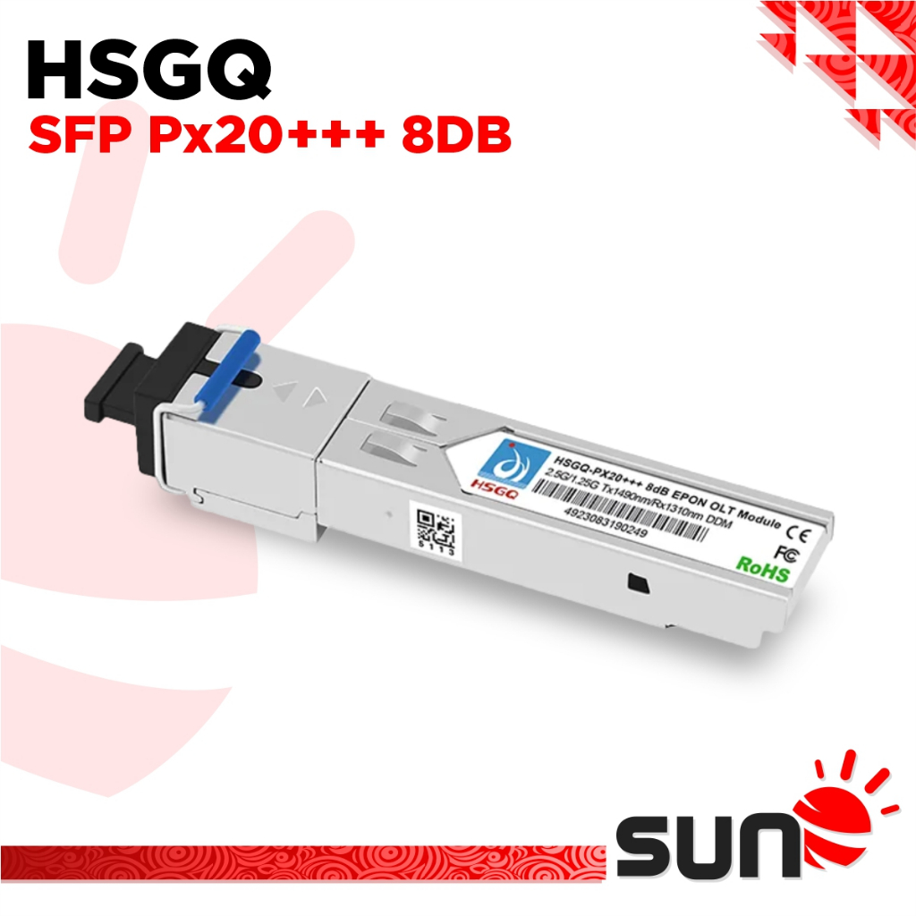 8dBm SFP EPON PX20+++ 20KM HSGQ Original - Modul OLT Non Gigabit TX 1490nm / RX 1310nm - Universal