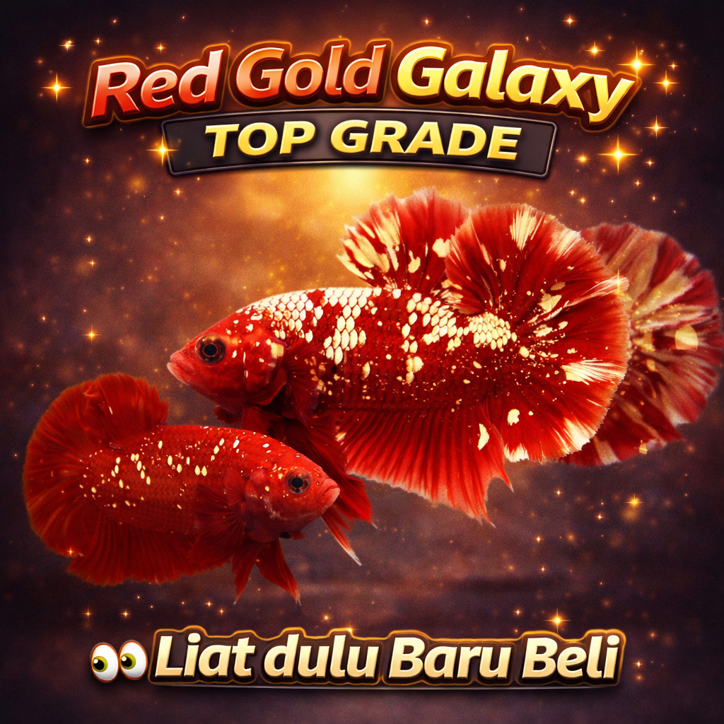 Hiasan Akuarium Ikan Cupang Jantan RED GOLD GALAXY
