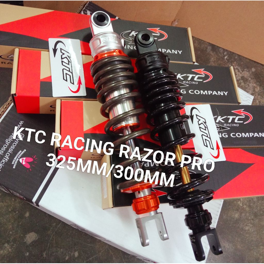 SHOCK SHOK BELAKANG KTC RACING RAZOR PRO REBOUND 325MM/300MM VARIO 125/150 BEAT KARBU BEAT FI SCOOPY