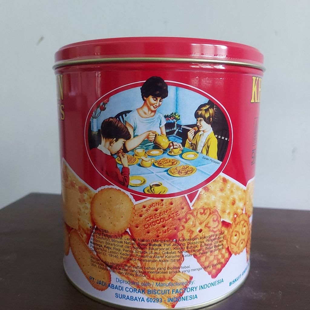 Biskuit Khong Guan Merah Kemasan Kaleng Kecil Assorted Biscuits 650gr