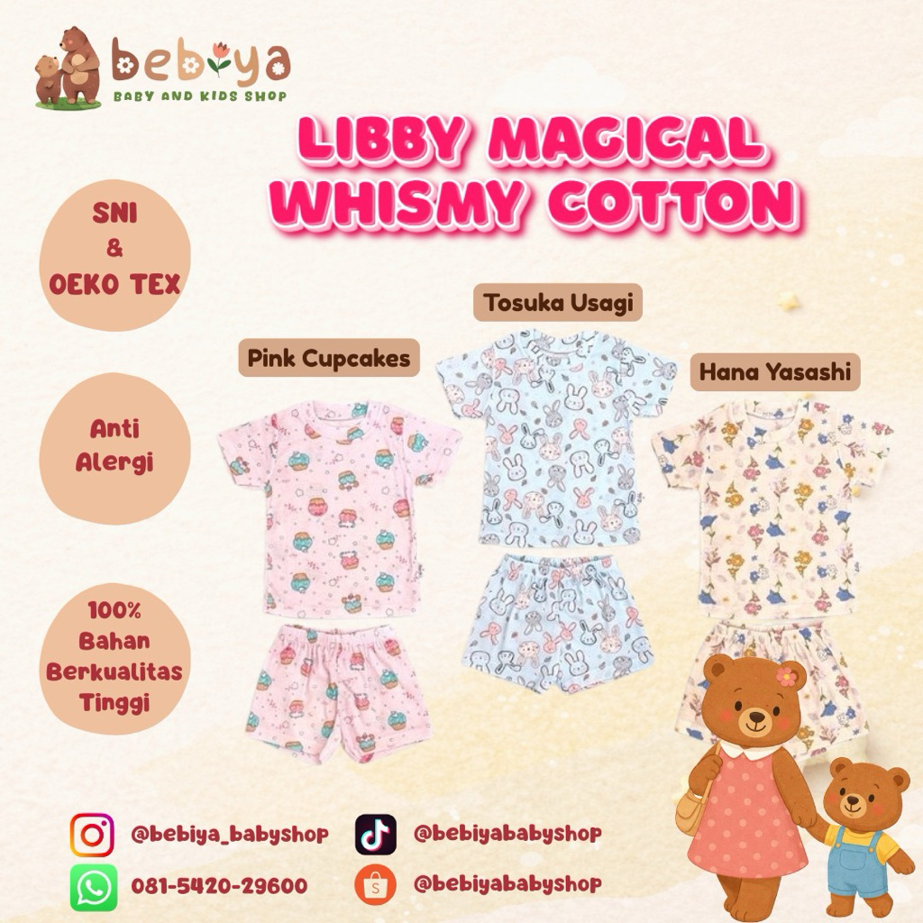 Libby Setelan Oblong Tipis Celana Pendek For Girl Magical Whimsy Baju Anak Perempuan Size L dan XL
