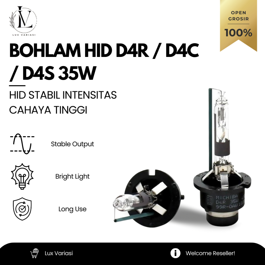 Bohlam Lampu Mobil D4R D4C HID 12V 35W - 6000K - D4R 4300K
