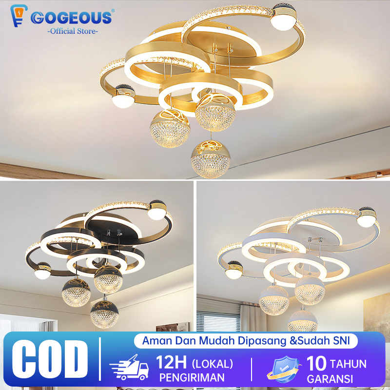 GOGEOUS Lampu Gantung Ruang Tamu LED LED 3 Warna Ruang Tamu / Lampu Hias Gantung Minimalis NORDIC Go
