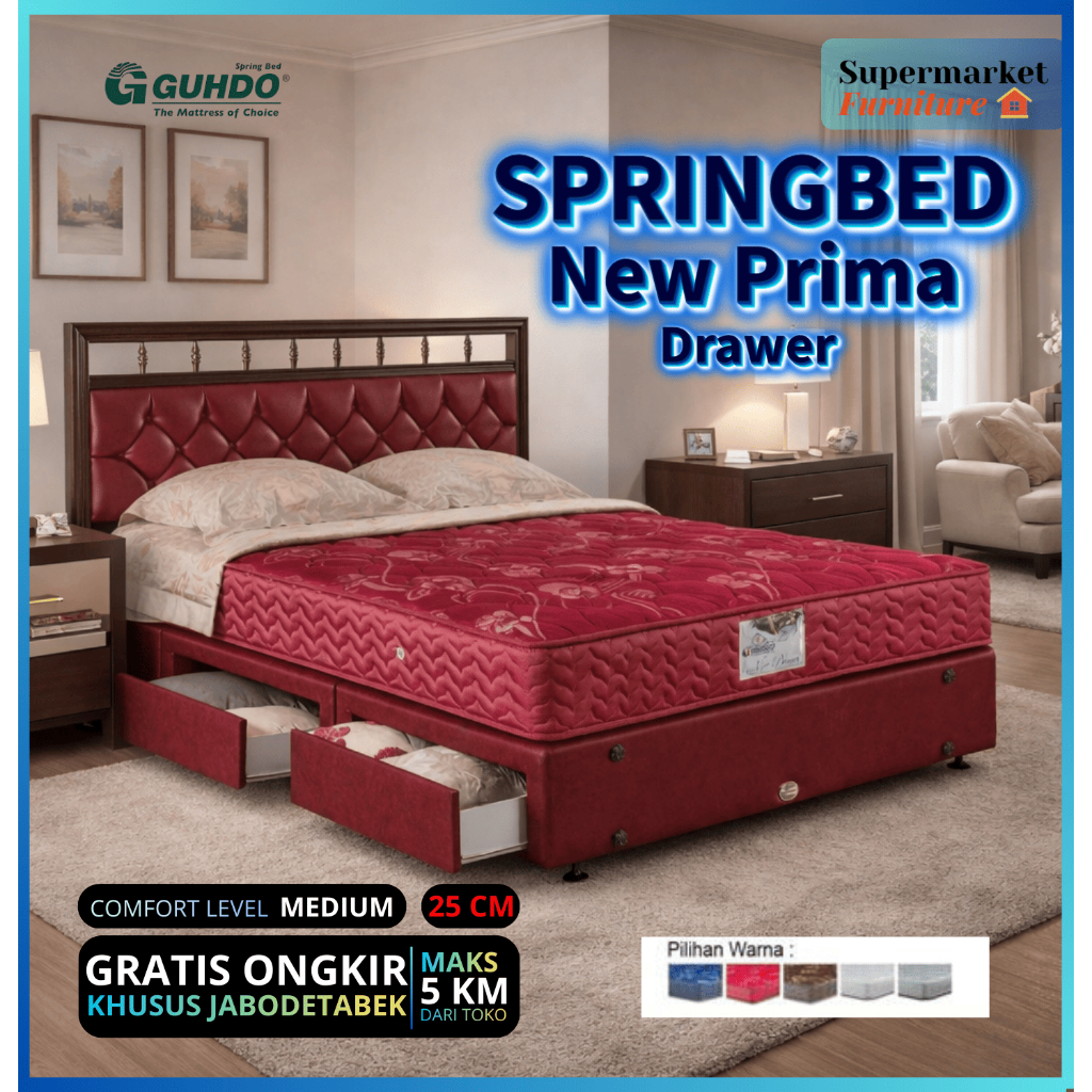 Springbed Guhdo Drawer Bed New Prima / Kasur Guhdo New Prima - Guhdo Springbed