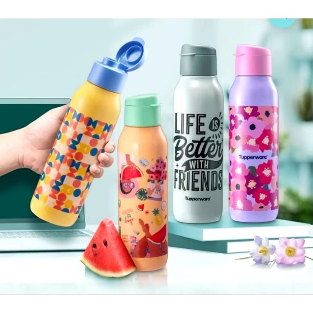 ECO FANCY  BOTTLE TUPPERWARE(ungu-pink)