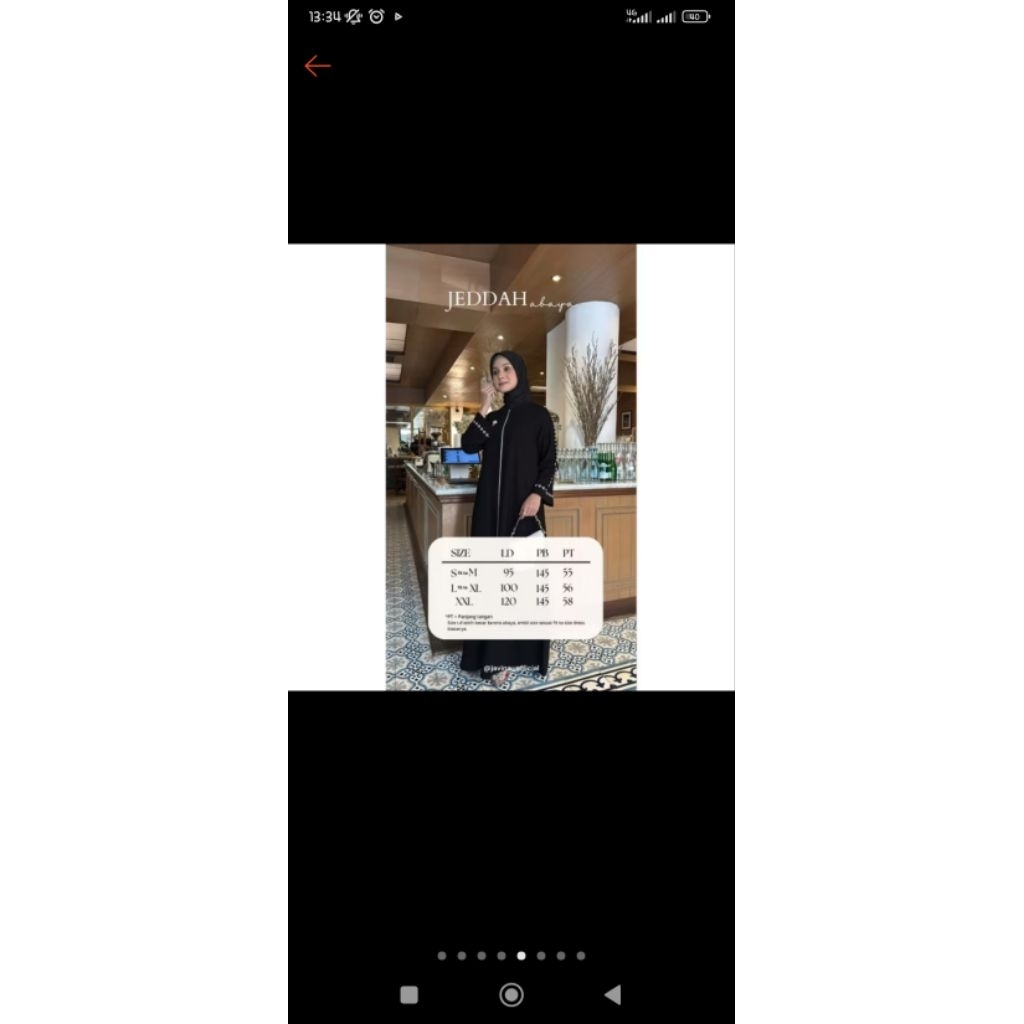 Preloved Dress Javina official Jeddah Abaya size XXL