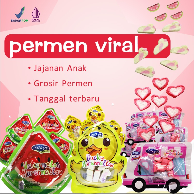 Silkys Marshmallow Karakter PAKET MARSHMALLOW KARAKTER BONEKA 30 PCS Marshmallow boneka mash JAJANAN