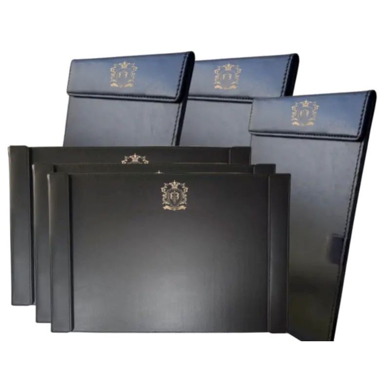 Writing Sign Pad Hotel Reception Dengan Embossed Logo Leather Desk Writing Pad Signature Pad - Deskt