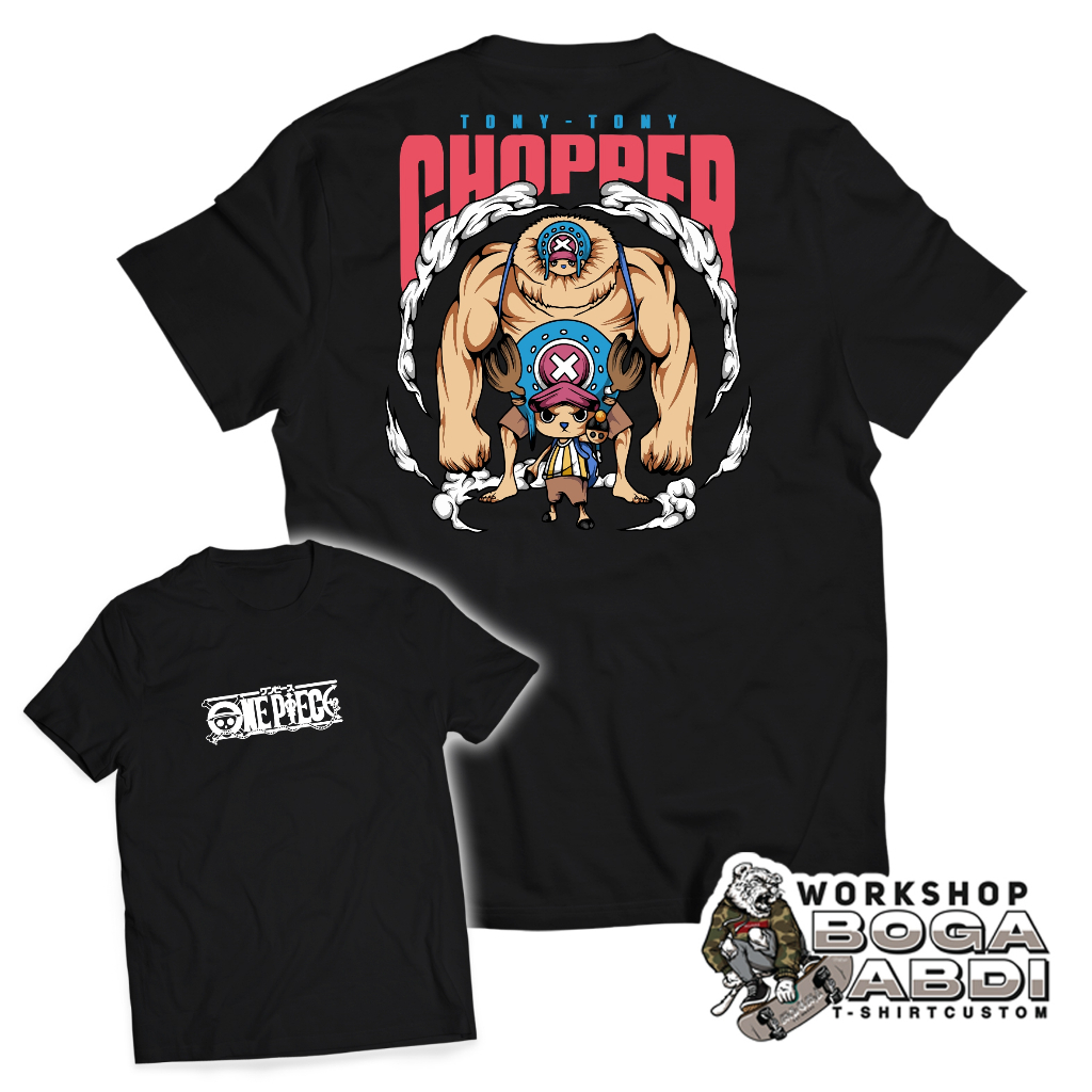 Tshirt Anime One Piece Chopper Monster Point Cotton Combed 24s Unisex Pria Wanita