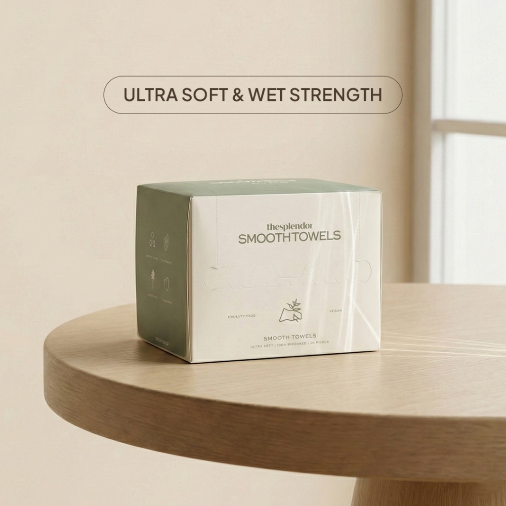 Smooth Towels by The Splendor, Handuk Super Halus Sekali Pakai Anti Jerawat, 100% Biobased