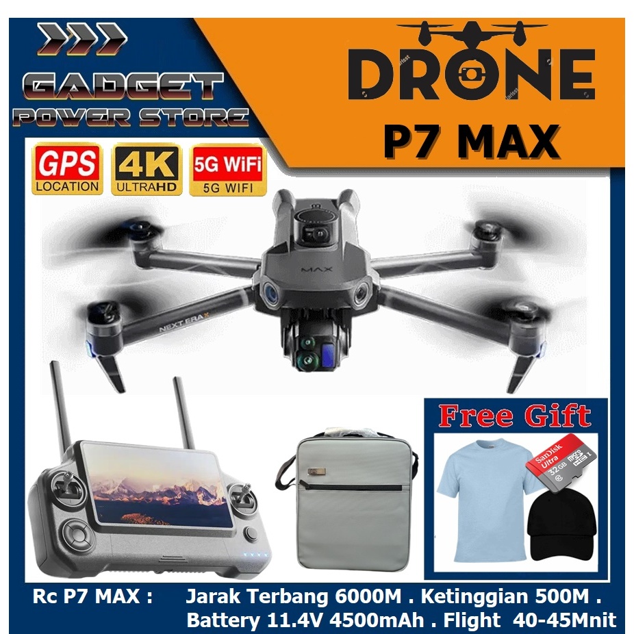 New Style Drone P7 MAX Professional GPS Drone With 8K Camera 3-Axis Gimbal Obstacle Avoidance Touch 