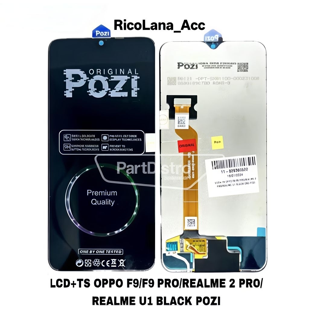 LCD+TS OPPO F9/F9 PRO/REALME 2 PRO/REALME U1 BLACK ORG POZI