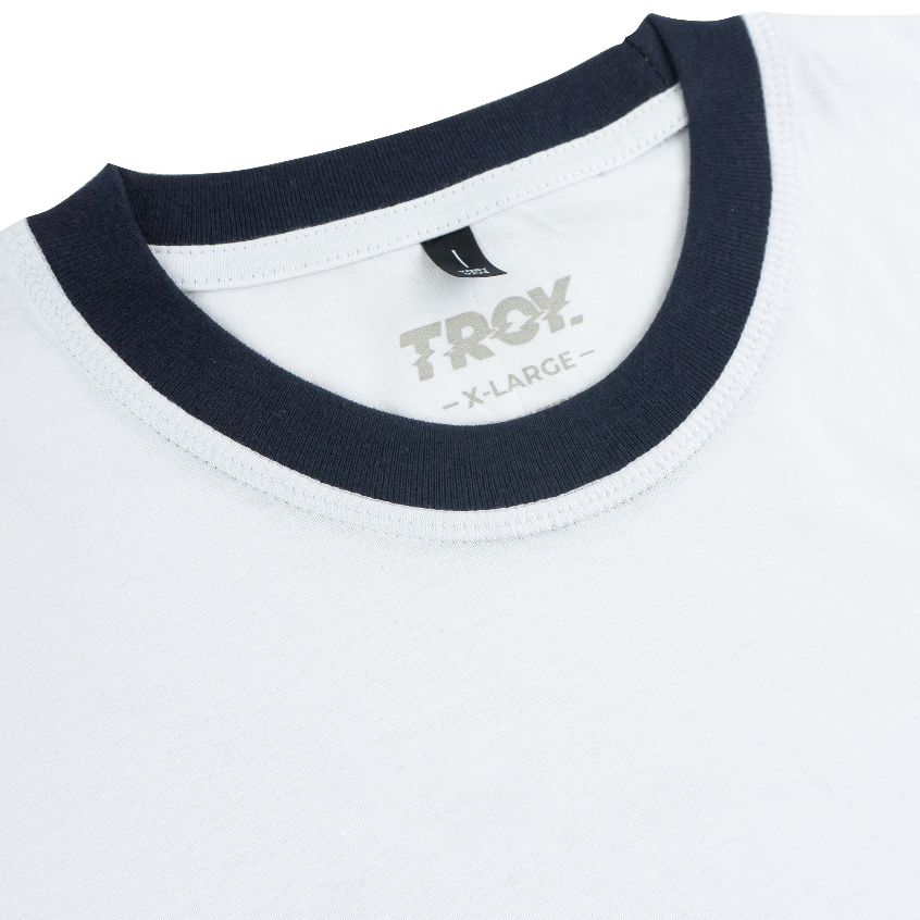 Troy Company Double Sleeve Longsleeve White Navy Growth - Kaos Lengan Panjang Kaos Putih DSD 3493
