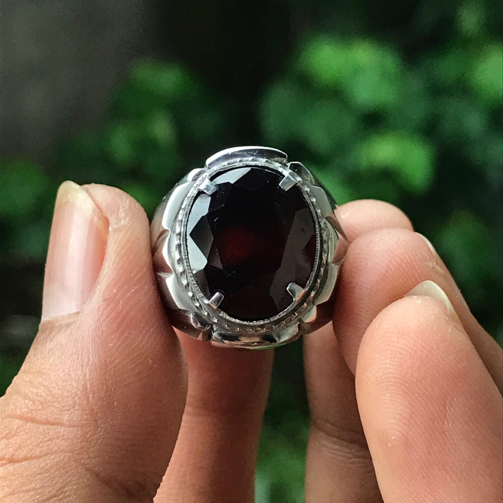 CINCIN NATURAL BATU HESSONITE GARNET BALCK MAMBA