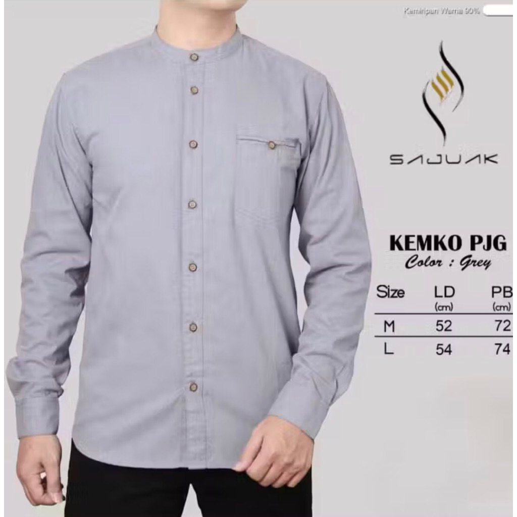 SAJUAK Baju Koko Pria Lengan Panjang || Kemeja Koko Panjang || Baju Koko Pria || Baju Muslim Pria
