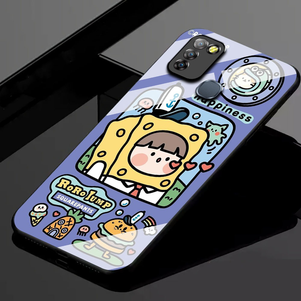 KK33 Softcase Glass Hp Terbaru For Infinix Smart 5/Smart 6 RAM 3 silikon Hp ada pelindung camera Cas