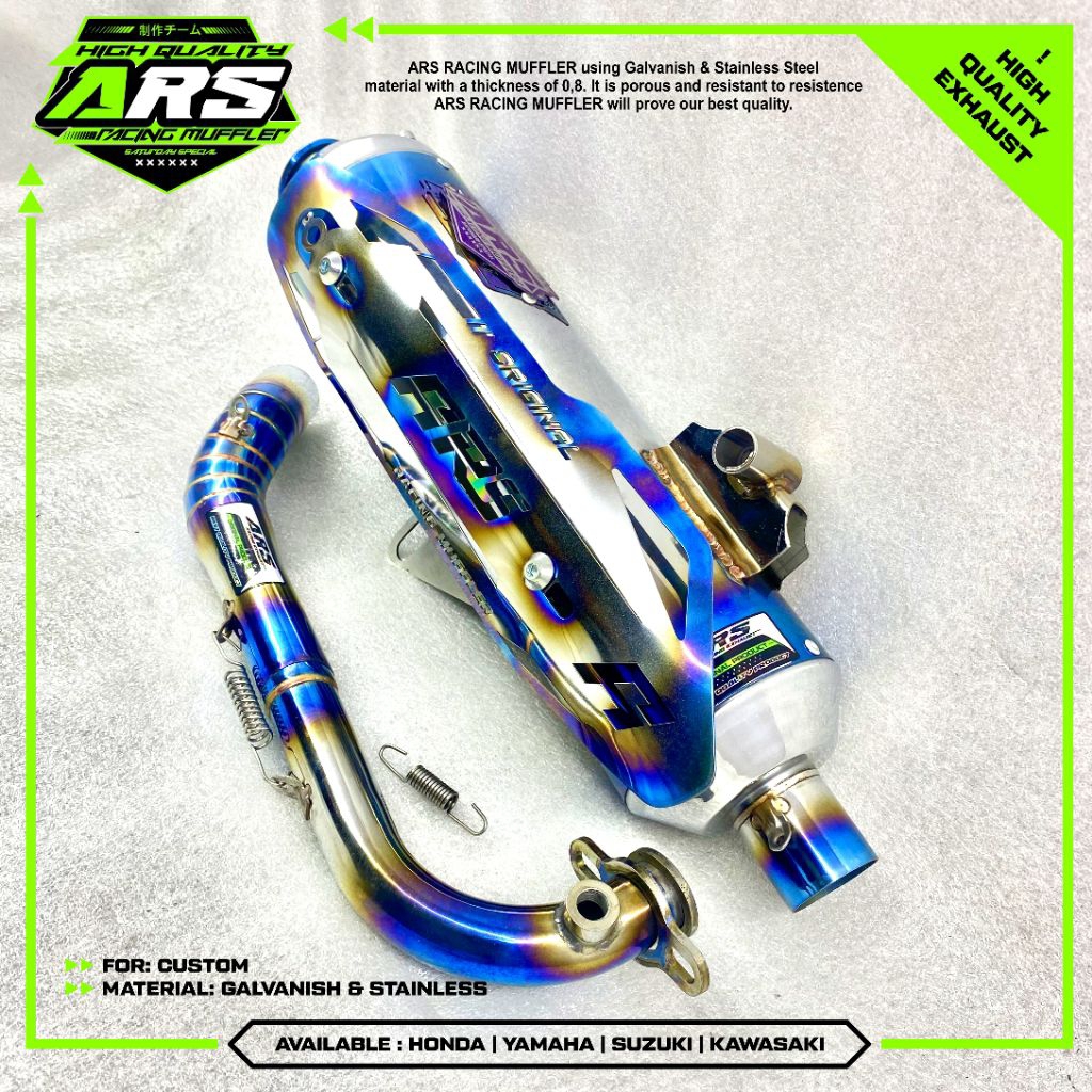 Knalpot Standar Racing Bluemoon Full Untuk Motor Mio Smile Mio J Beat Lama Beat New Vario 160 Vario 