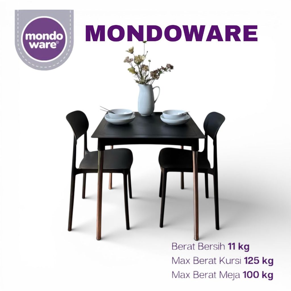1SET 2 KURSI BASIC (S1) + MEJA MAKAN T7070 - 1 SET MEJA MAKAN MINIMALIS / FULL SET DINNING TABLE / M