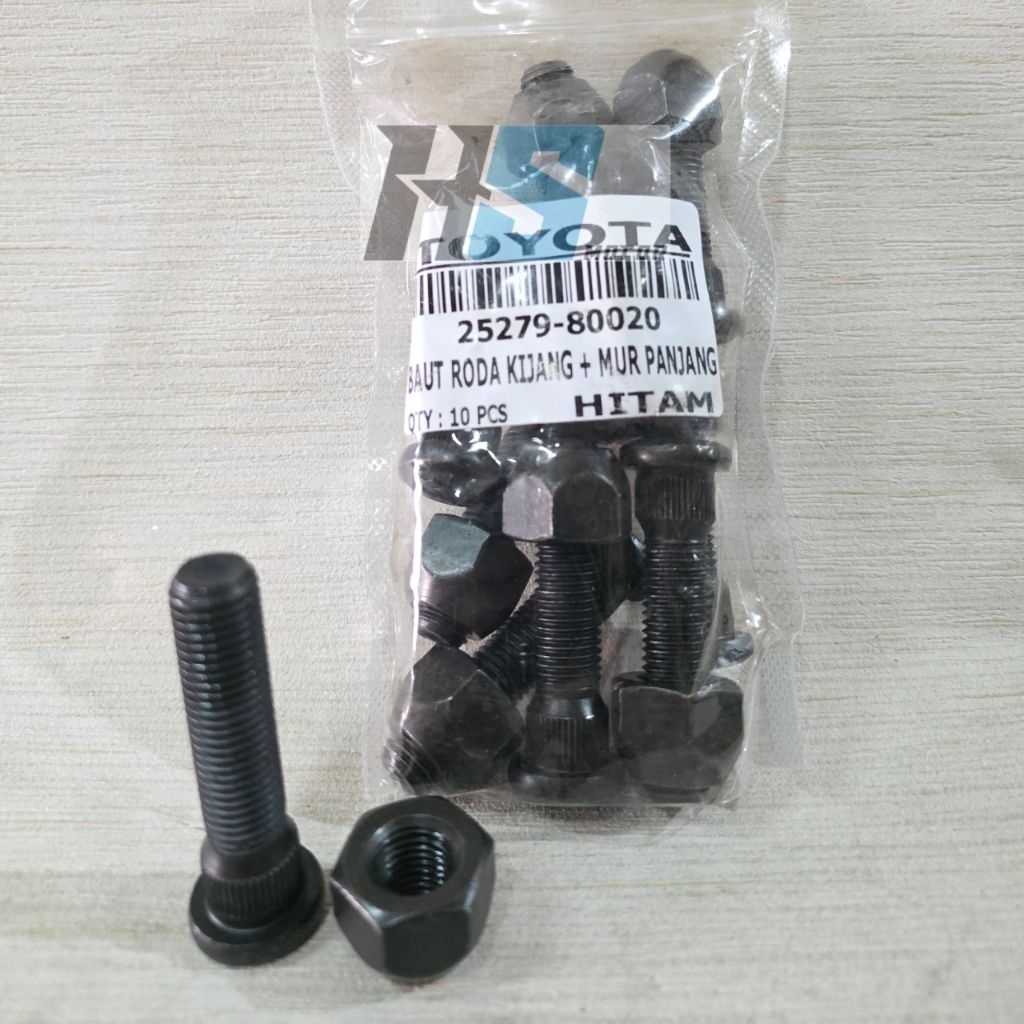 BAUT RODA PANJANG + MUR HITAM DRAT KASAR 12 x 1.5 MOBIL TOYOTA KIJANG 4K KIJANG 5K SUPER GRAND KIJAN