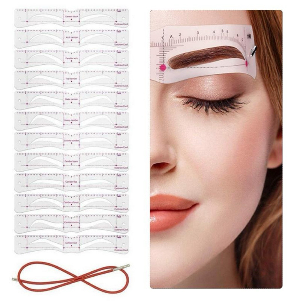 CETAKAN ALIS 12 MODEL Dengan Tali Eyebrow Cetakan Alis Tali Pembentuk Alis