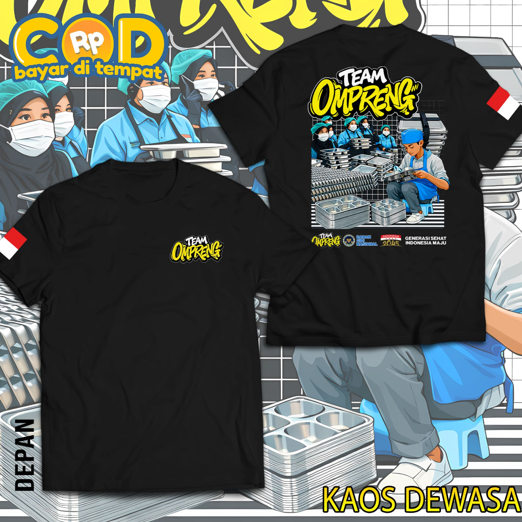 Kaos Tim Ompreng MBG 2 Kaos Distro Tim Logistik Makan Bergizi MBG GANK Ompreng Bahan adem halus