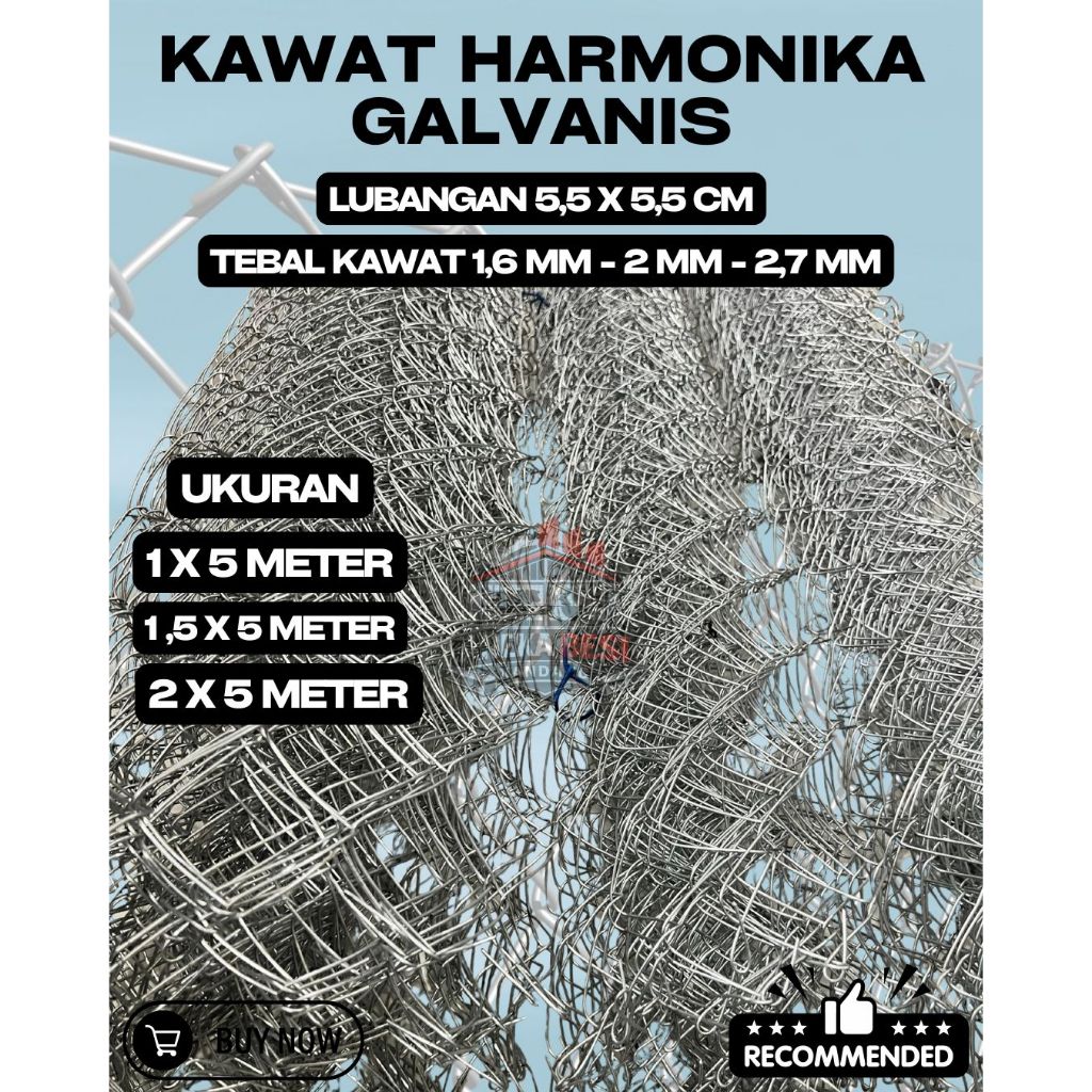 Kawat Harmonika Galvanish 5 Meter | Pagar Rumah, Kebun, Lapangan & Kandang