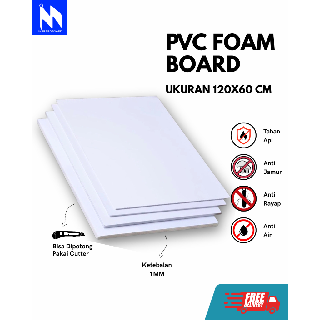PVC Foam Board Tebal 1mm Ukuran 120x60 - PVC Foam Board White