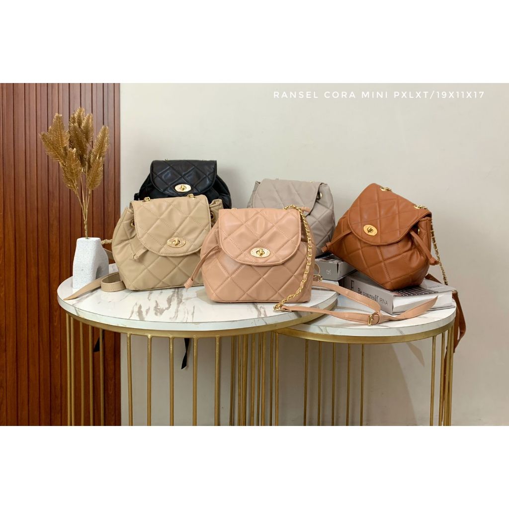 Dearofashion Ransel Wanita Cora Mini Tas Ransel Sekolah Tas Kerja