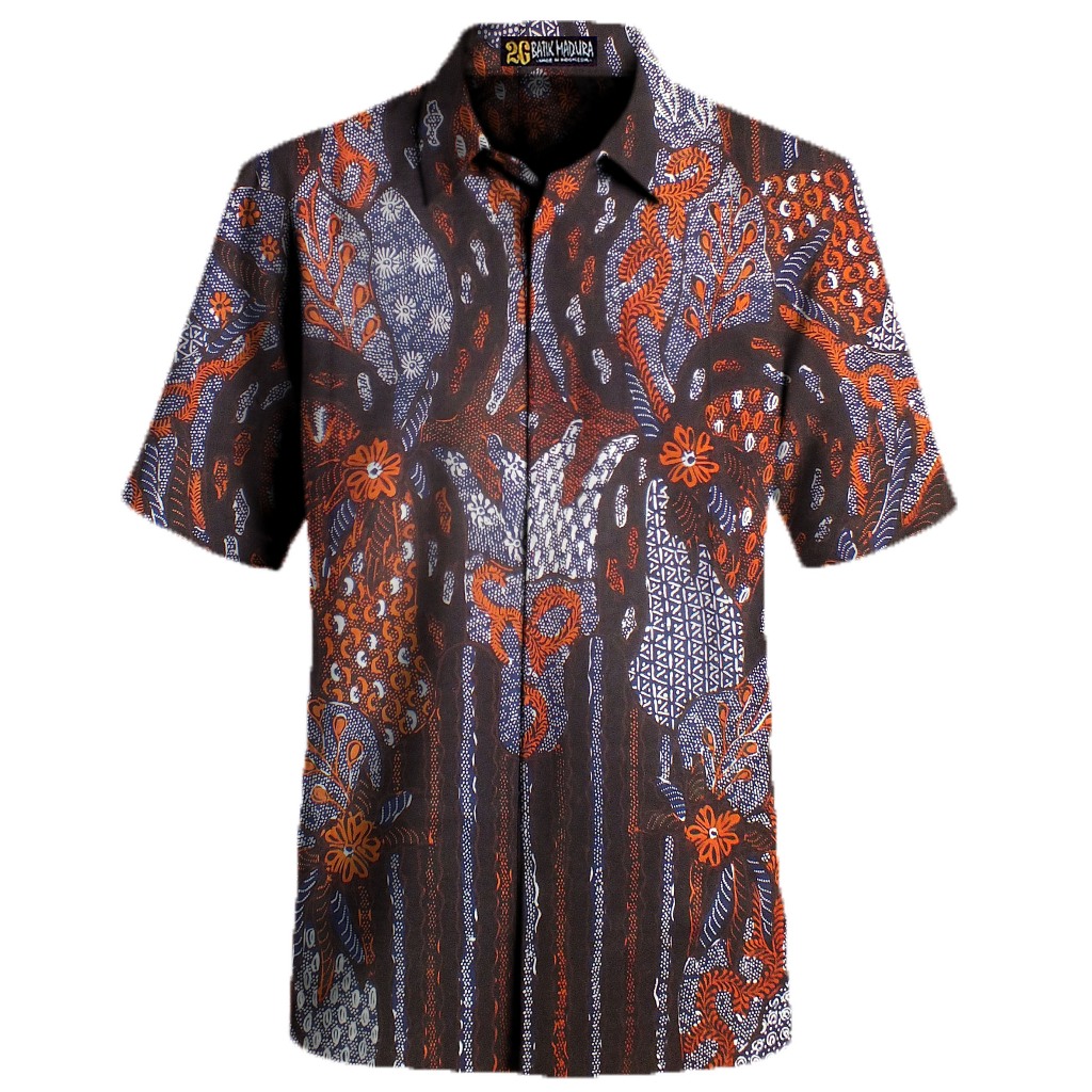 Kemeja Batik Tulis Madura Baju Batik Pria Lengan Pendek Ga299