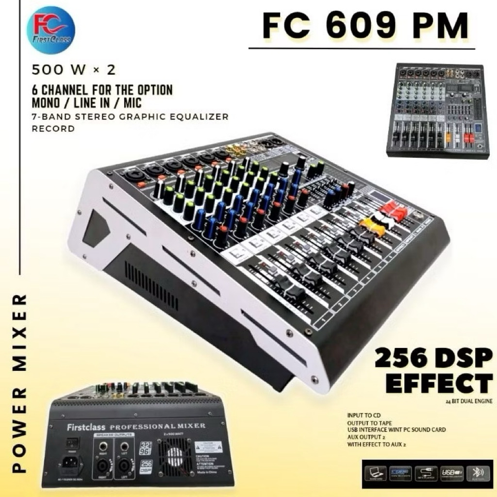 power amplifier firstclass fc609pm / fc 609 pm / fc609 pm 500 watt x 2