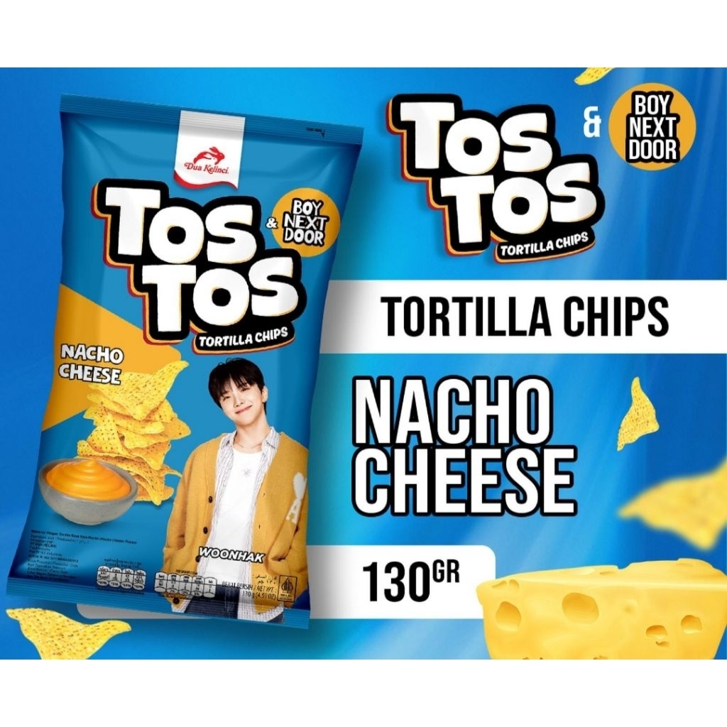 Tos Tos Tortilla chips Keju Nacho 140 gr / Snack Tos Tos Nacho Cheese