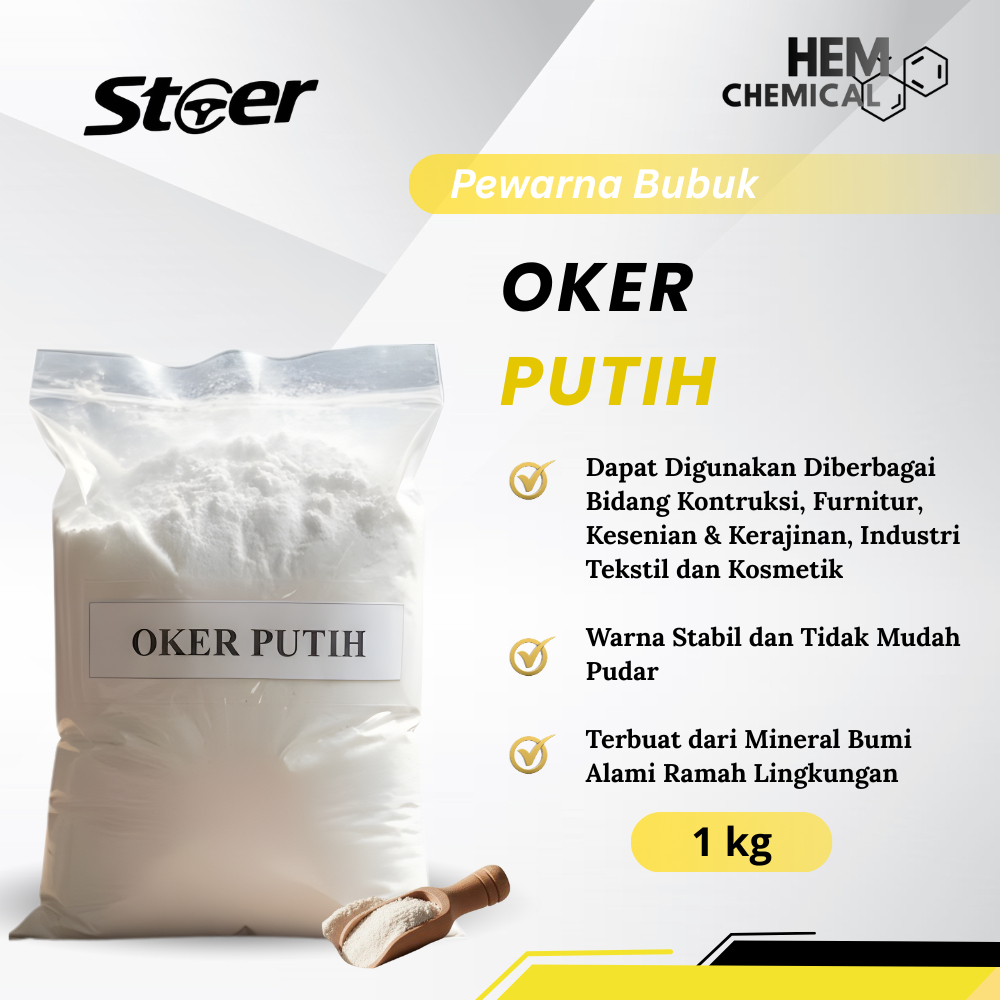 STEER - OKER PUTIH / IRON OXIDE / PEWARNA BUBUK PUTIH 1 KG