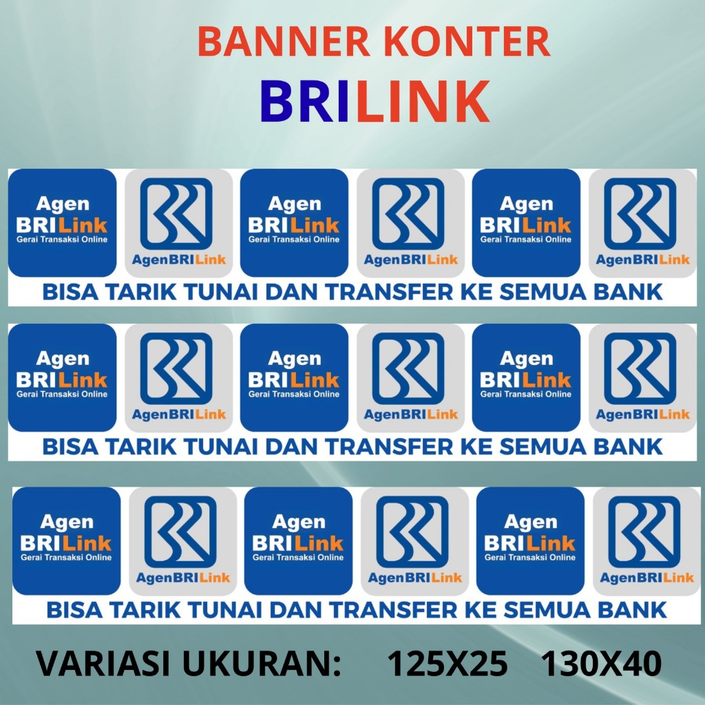 SPANDUK HIASAN COUNTER LOGO AGEN BANK BANNER BRILINK / BRI LINK