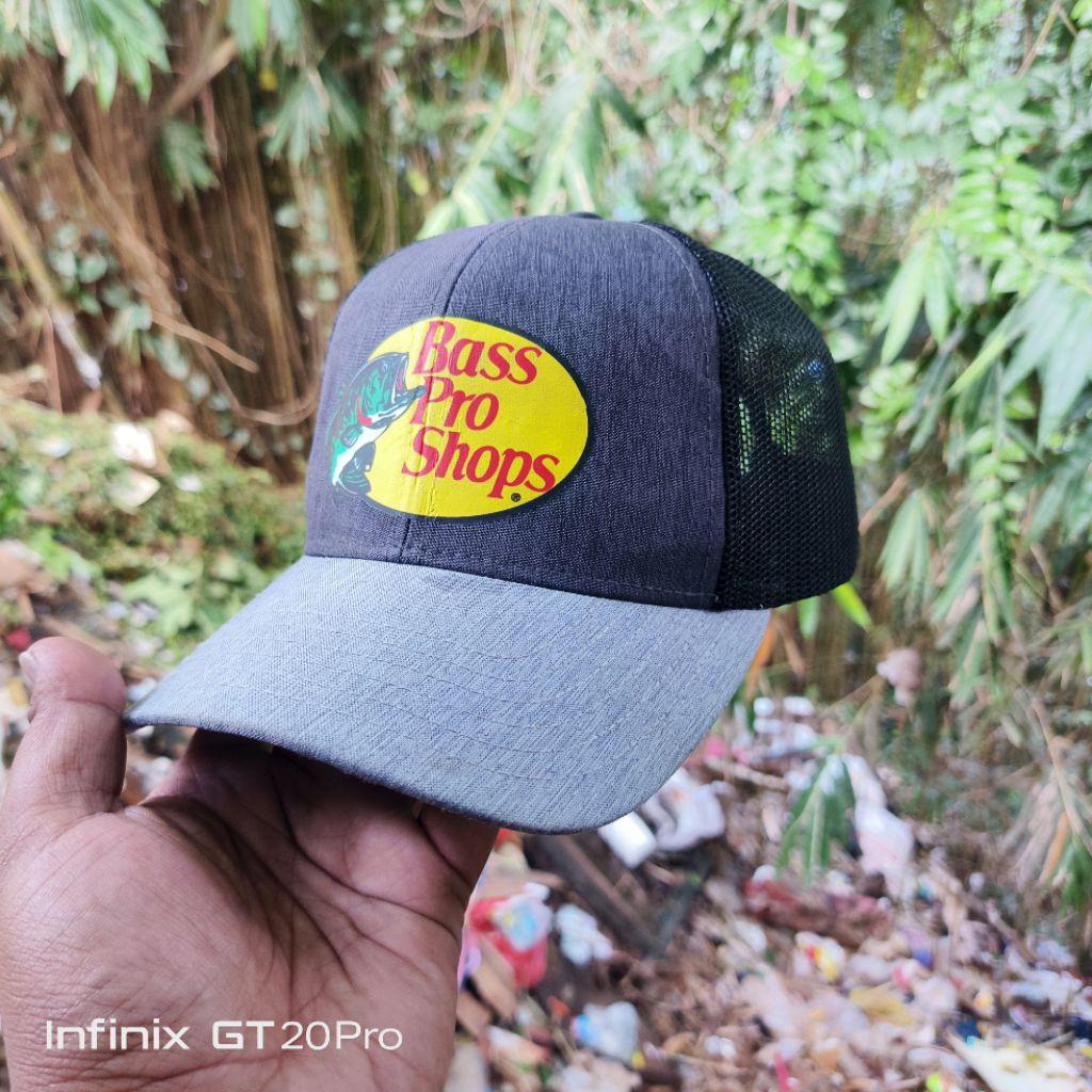 TOPI TRUCKER OUTDOOR CAP BASS PRO SHOPS CUSTOM