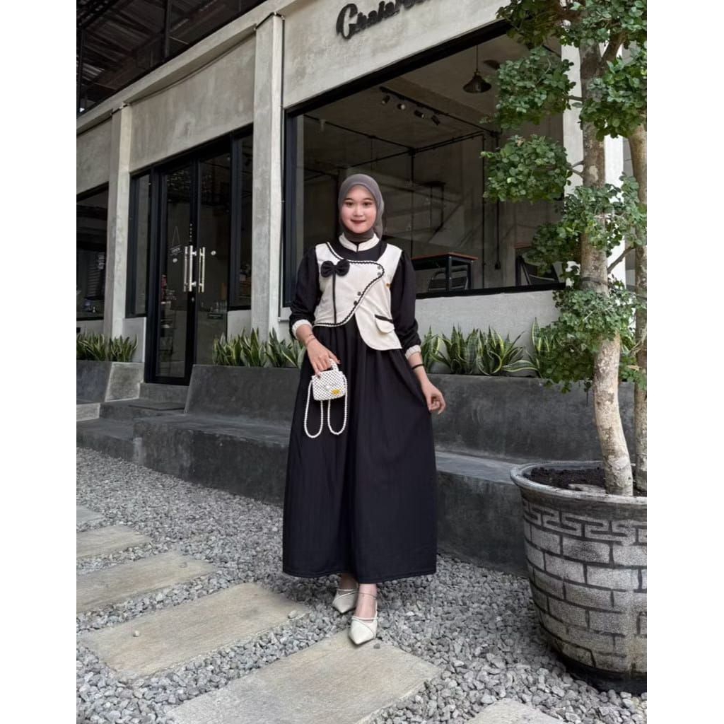 DRESS KNIT ELORA ROMPI//DRESS MUSLIM LEBARAN