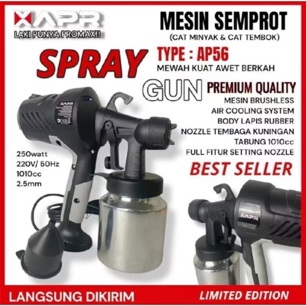 APR AP56 SPRAY GUN ELEKTRIK APR japan technology MESIN SEMPROT CAT MINYAK CAT TEMBOK multifungsi