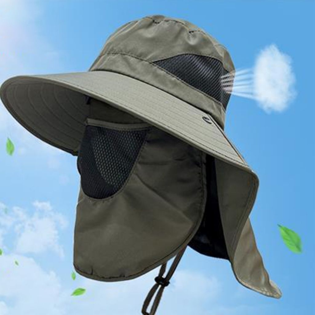 Topi anti UV, topi mancing, topi pantai