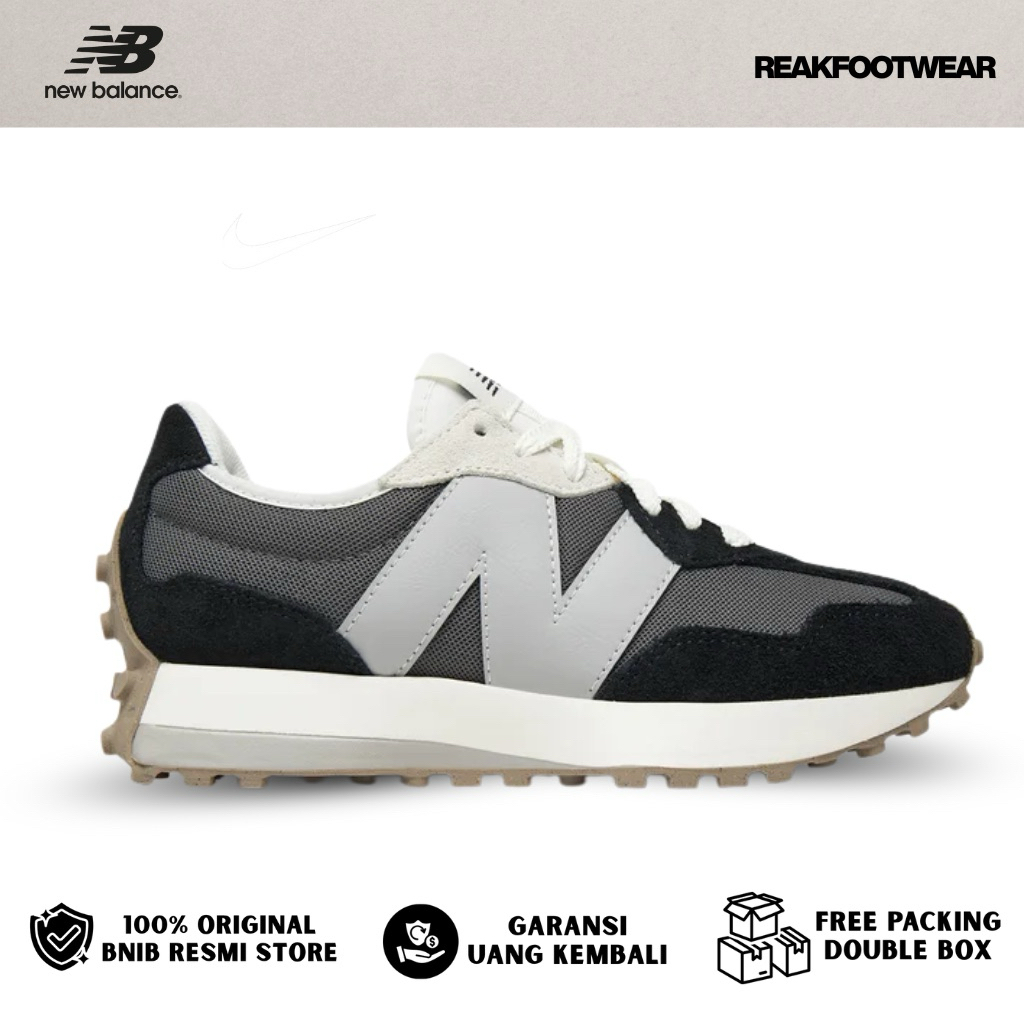 New Balance 327 Black Lights Out Grey 100% Authentic [U327LNB]