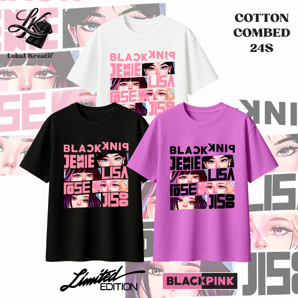 T-SHIRT K-POP BLACK PINK / KAOS UNISEX BLACK PINK GROUP / KOREAN T-SHIRT BLACK PINK UNISEX