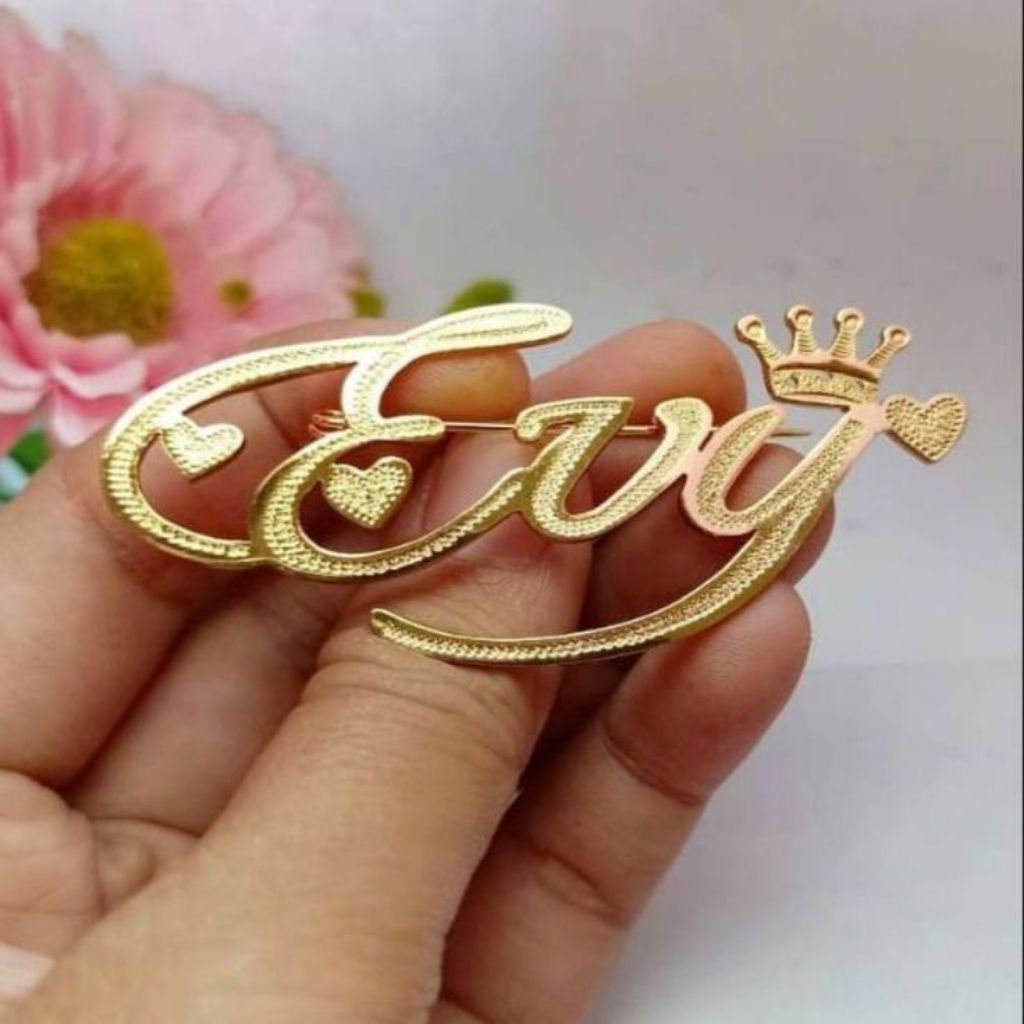Bros Lapis Emas 24 Karat Bahan Kuningan Asli